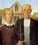 Grant Wood American Gothic Norge oil painting reproduction
